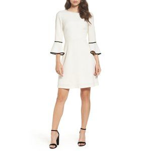 Eliza J bell sleeve white nautical Dress
